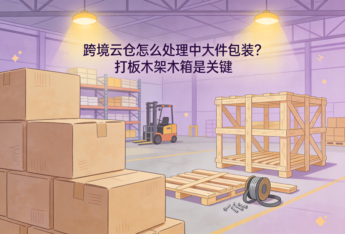跨境云仓怎么处理中大件包装？打板木架木箱是关键
