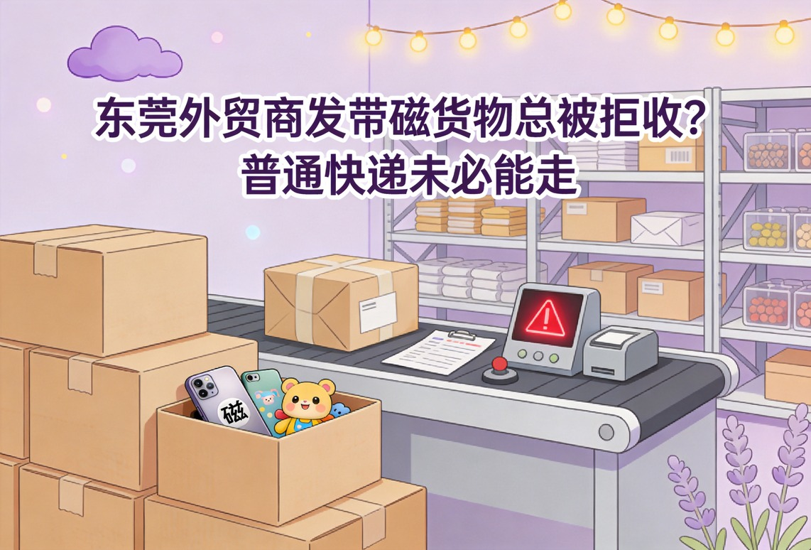 东莞外贸商发带磁货物总被拒收?普通快递未必能走