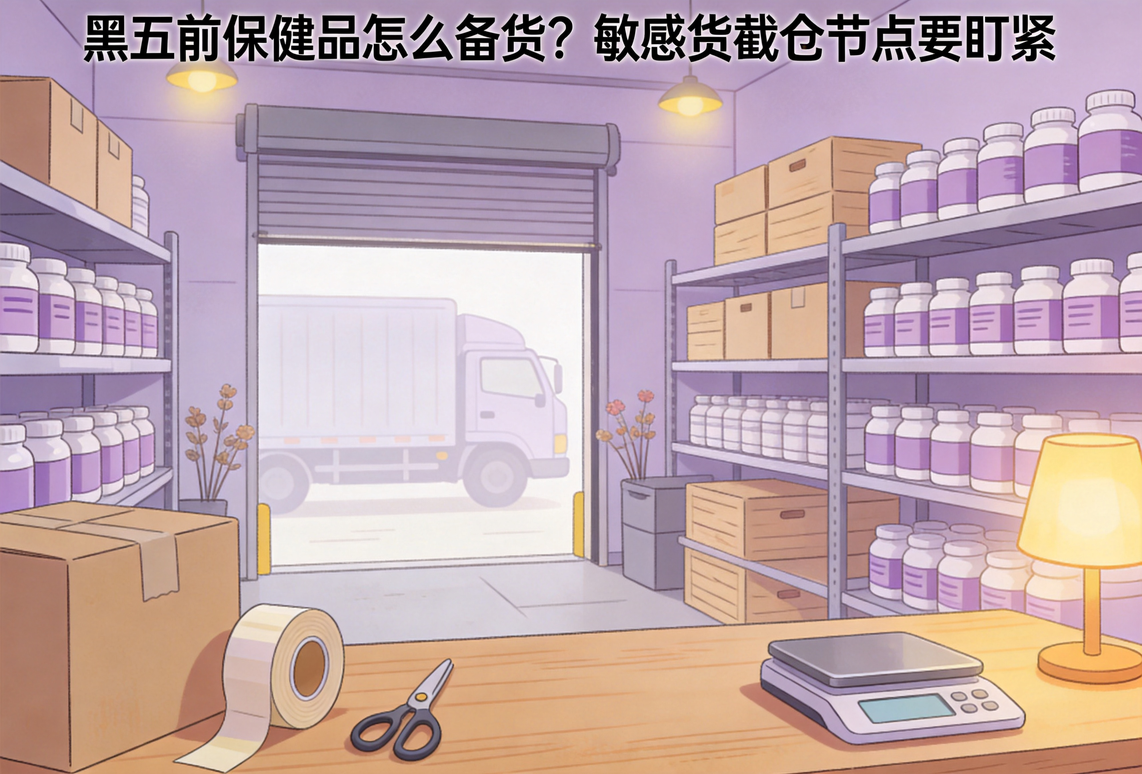 黑五前保健品怎么备货？敏感货截仓节点要盯紧