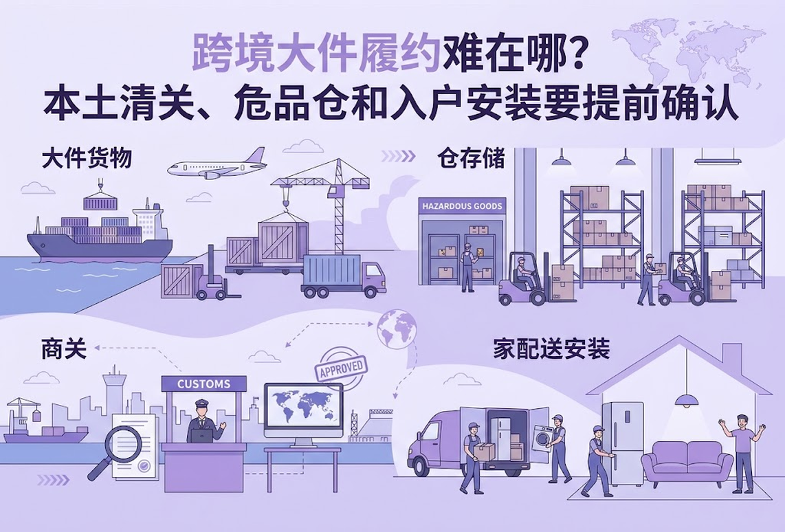 跨境大件履约难在哪？本土清关、危品仓和入户安装要提前确认