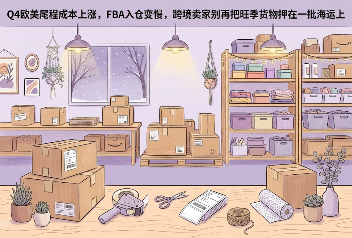 Q4欧美尾程成本上涨，FBA入仓变慢，跨境卖家别再把旺季货物押在一批海运上